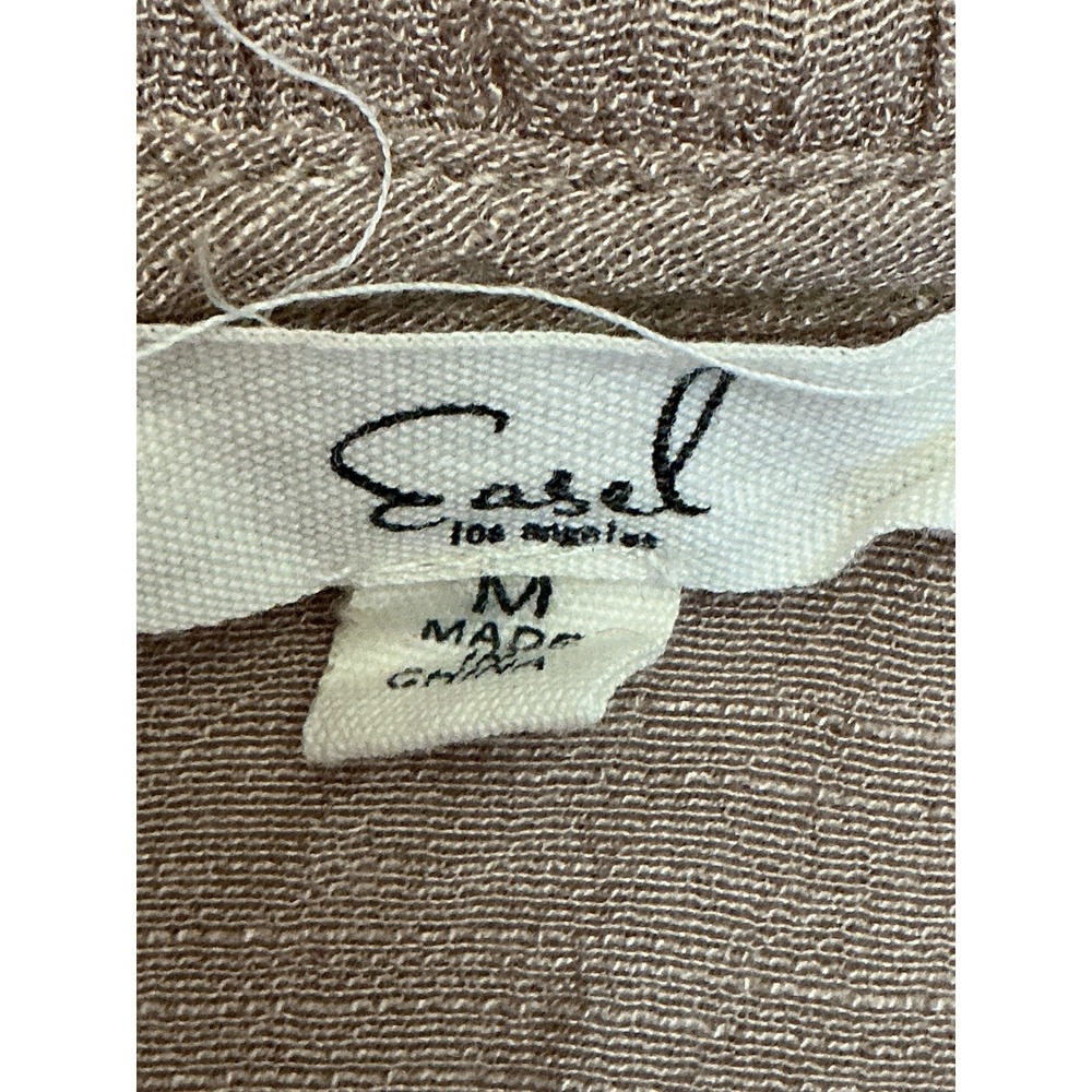 Easel Taupe Tencel Ruffle Tiered Kimono Cardigan ET3297 Mens Size Medium - Picture 10 of 11